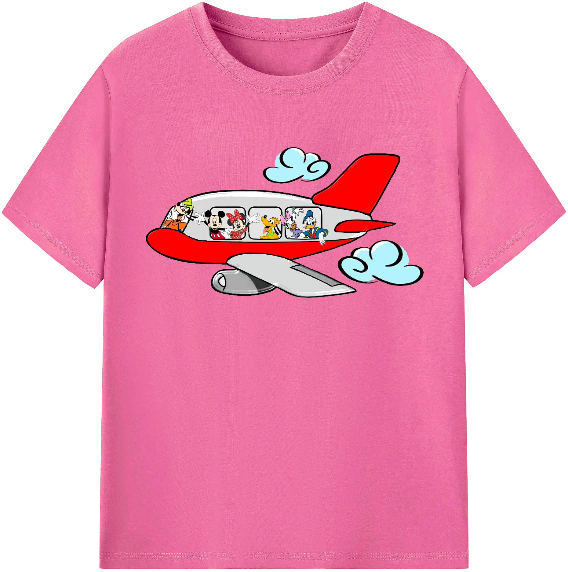 （画像用） ミッキーマウス Mickey Mouse レディースカジュアルプリントTシャツ（綿100％）